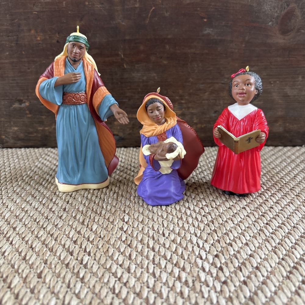 3 African American Hallmark Keepsake Ornaments Lot